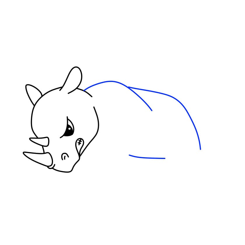 Hướng dẫn vẽ con tê giác đang tực giận - Bước 6