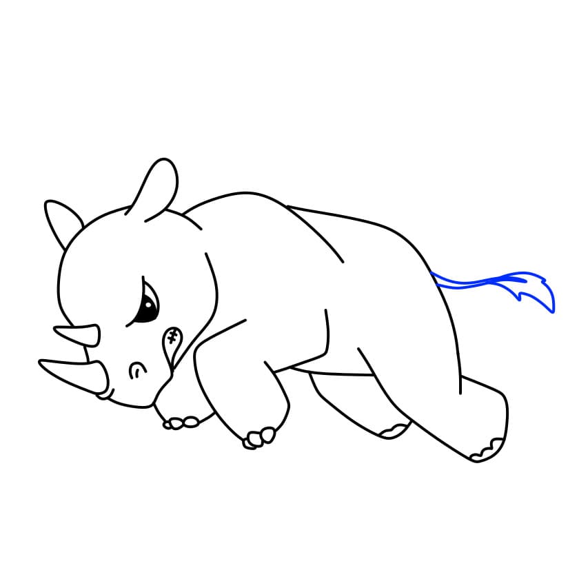 Hướng dẫn vẽ con tê giác đang tực giận - Bước 8