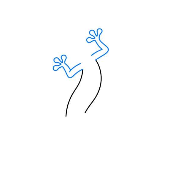 Hướng dẫn vẽ con thằn lằn đơn giản và đẹp cho bé. - Bước 2