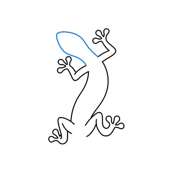 Hướng dẫn vẽ con thằn lằn đơn giản và đẹp cho bé. - Bước 3