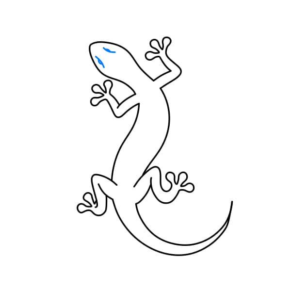 Hướng dẫn vẽ con thằn lằn đơn giản và đẹp cho bé. - Bước 5