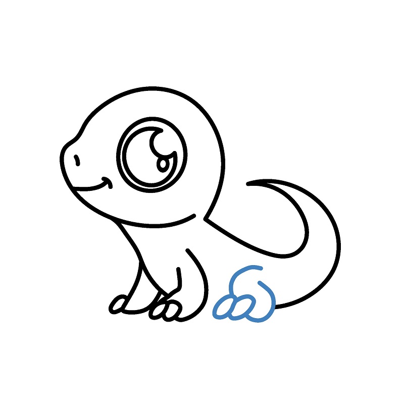 Hướng dẫn vẽ con thằn lằn nhỏ đáng yêu. - Bước 6