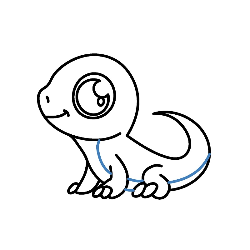 Hướng dẫn vẽ con thằn lằn nhỏ đáng yêu. - Bước 7