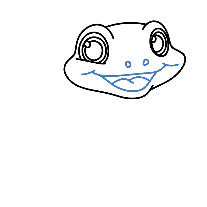 Hướng dẫn vẽ con thằn lằn hoạt hình dễ thương. - Bước 3