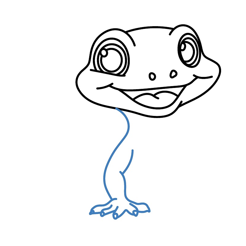 Hướng dẫn vẽ con thằn lằn hoạt hình dễ thương. - Bước 4