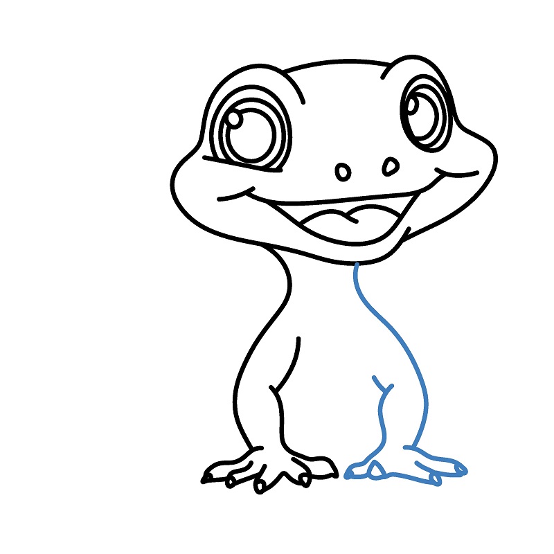 Hướng dẫn vẽ con thằn lằn hoạt hình dễ thương. - Bước 5