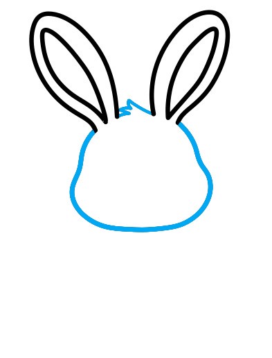 Hướng dẫn vẽ chú thỏ xinh đẹp đang cười - Bước 3