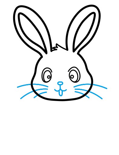 Hướng dẫn vẽ chú thỏ xinh đẹp đang cười - Bước 5