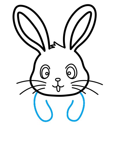 Hướng dẫn vẽ chú thỏ xinh đẹp đang cười - Bước 6