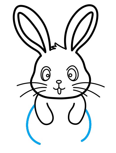 Hướng dẫn vẽ chú thỏ xinh đẹp đang cười - Bước 7