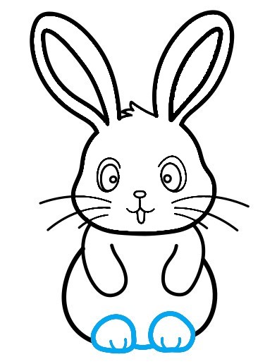Hướng dẫn vẽ chú thỏ xinh đẹp đang cười - Bước 8