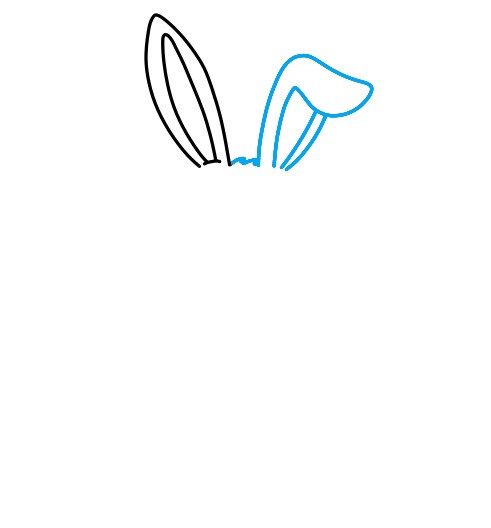 Hướng dẫn vẽ chú thỏ trắng đáng yêu - Bước 2