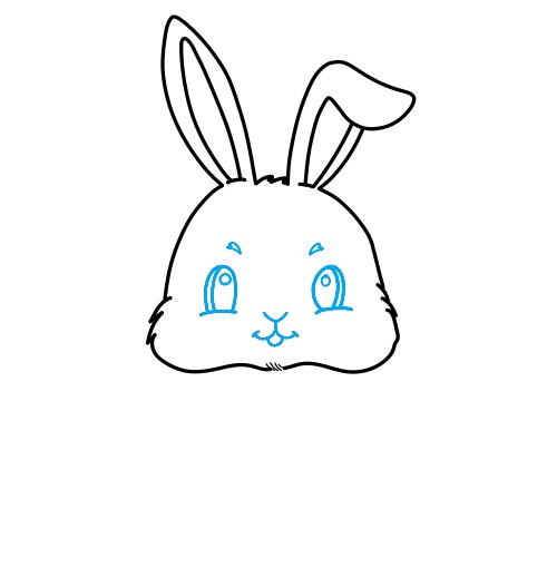 Hướng dẫn vẽ chú thỏ trắng đáng yêu - Bước 5