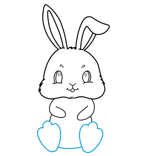 Hướng dẫn vẽ chú thỏ trắng đáng yêu - Bước 7