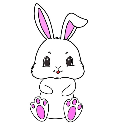 Hướng dẫn vẽ chú thỏ trắng đáng yêu - Bước 8