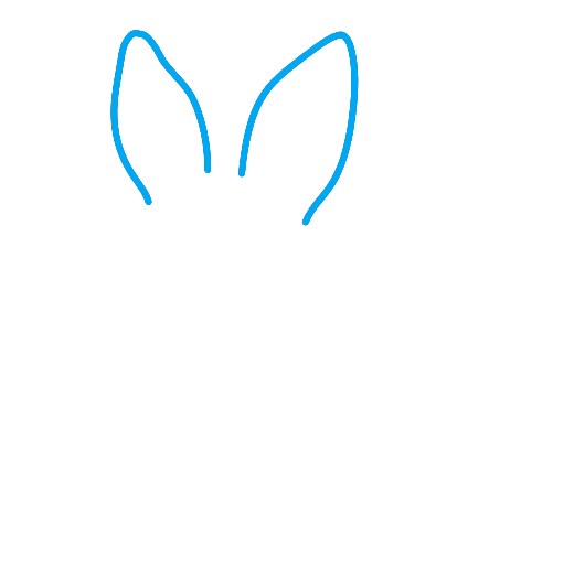 Hướng dẫn vẽ chú thỏ tai hồng - Bước 1