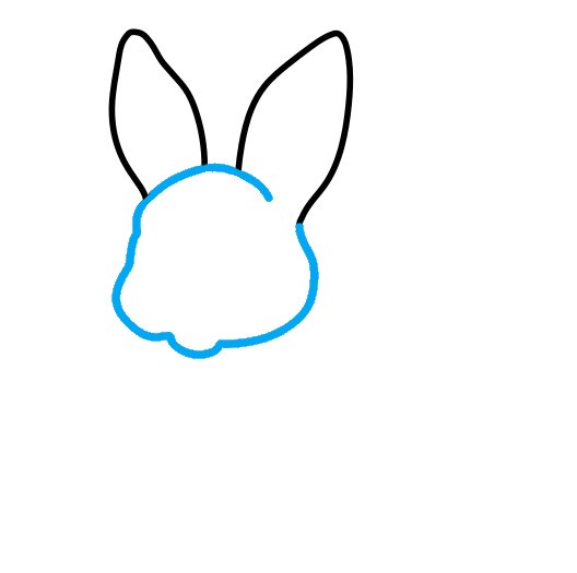 Hướng dẫn vẽ chú thỏ tai hồng - Bước 2