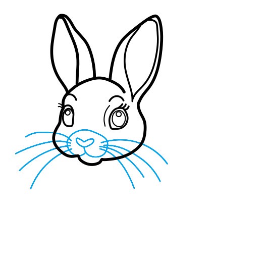 Hướng dẫn vẽ chú thỏ tai hồng - Bước 4