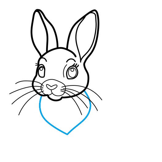Hướng dẫn vẽ chú thỏ tai hồng - Bước 5