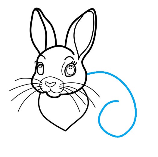 Hướng dẫn vẽ chú thỏ tai hồng - Bước 6