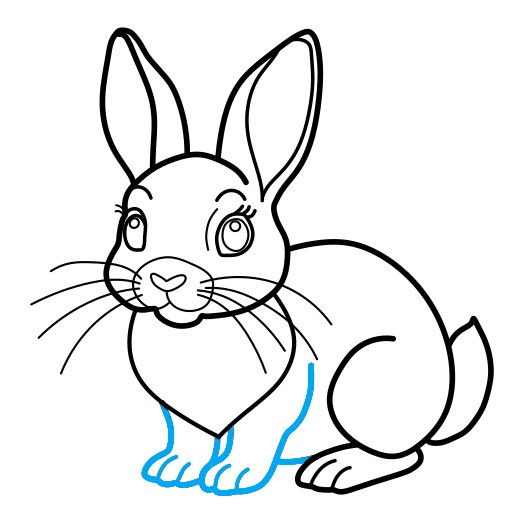 Hướng dẫn vẽ chú thỏ tai hồng - Bước 8