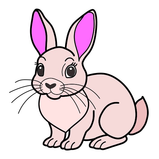 Hướng dẫn vẽ chú thỏ tai hồng