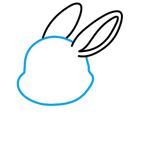 Hướng dẫn vẽ chú thỏ cùng củ cà rốt - Bước 2