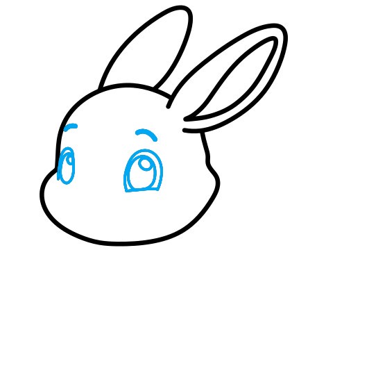 Hướng dẫn vẽ chú thỏ cùng củ cà rốt - Bước 3