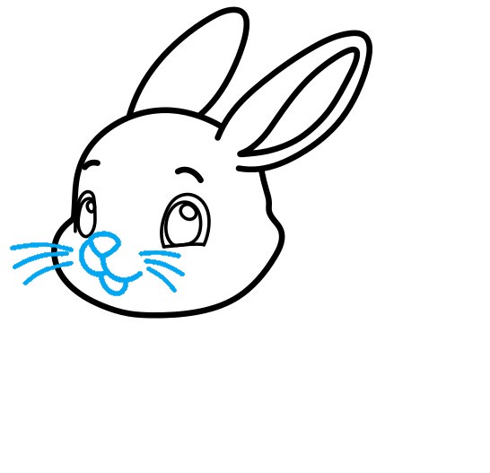 Hướng dẫn vẽ chú thỏ cùng củ cà rốt - Bước 4