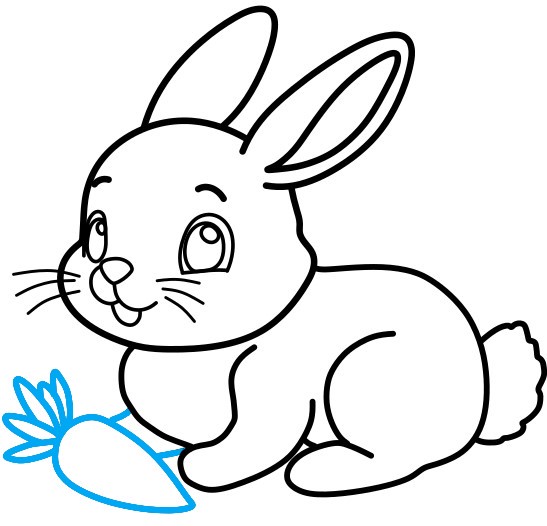 Hướng dẫn vẽ chú thỏ cùng củ cà rốt - Bước 8