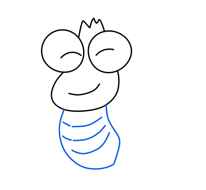 Hướng dẫn vẽ chú tôm vui nhộn - Bước 4