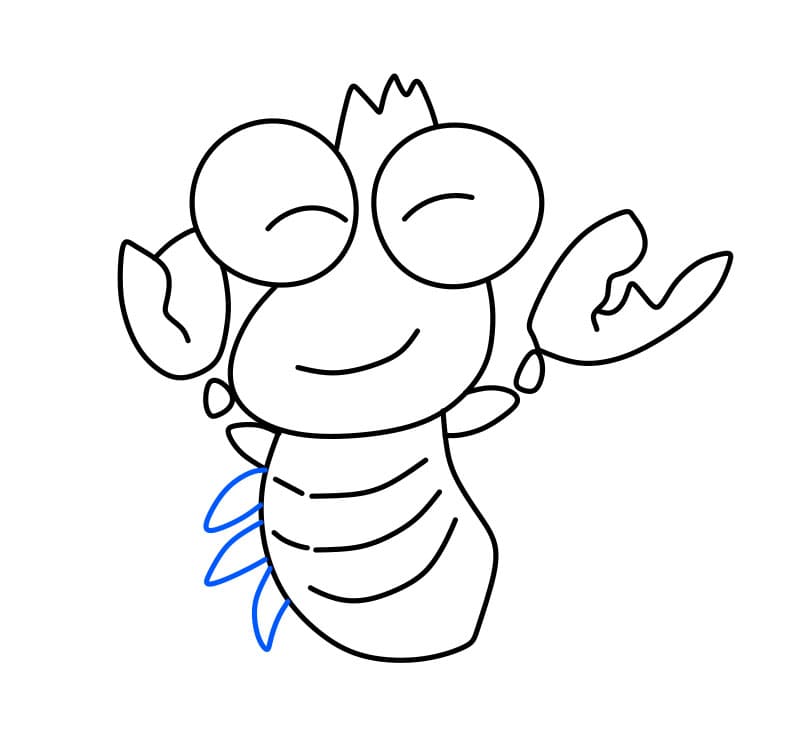 Hướng dẫn vẽ chú tôm vui nhộn - Bước 6