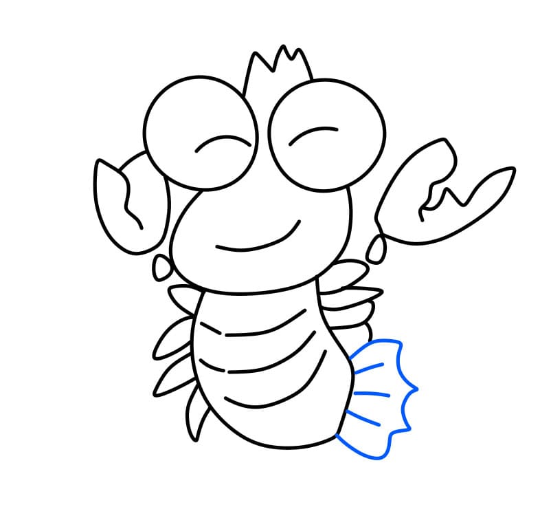 Hướng dẫn vẽ chú tôm vui nhộn - Bước 7