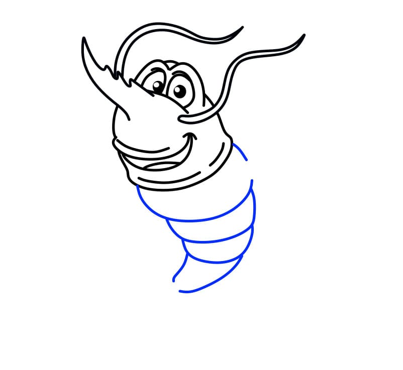 Hướng dẫn vẽ chú tôm càng to - Bước 6