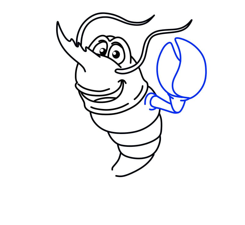 Hướng dẫn vẽ chú tôm càng to - Bước 7