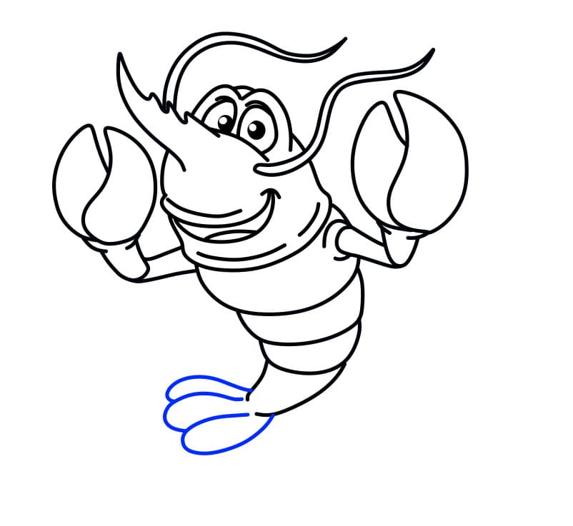 Hướng dẫn vẽ chú tôm càng to - Bước 8