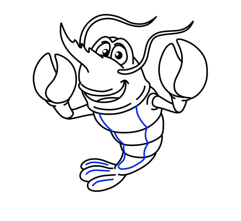 Hướng dẫn vẽ chú tôm càng to - Bước 9