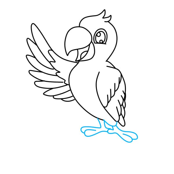 Hướng dẫn vẽ con vẹt đơn giản và đẹp cho bé - Bước 6