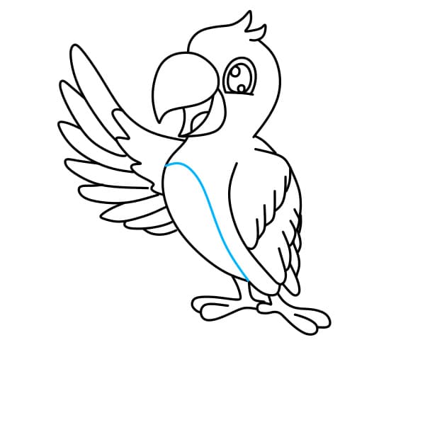 Hướng dẫn vẽ con vẹt đơn giản và đẹp cho bé - Bước 7