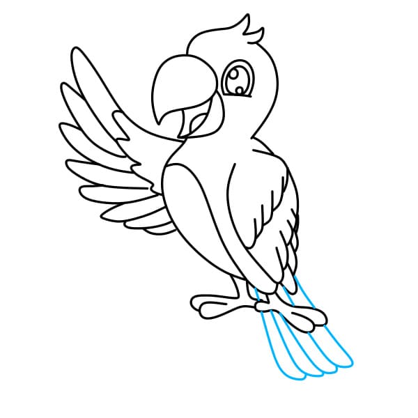 Hướng dẫn vẽ con vẹt đơn giản và đẹp cho bé - Bước 8