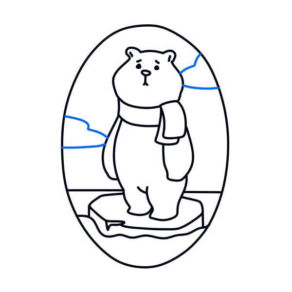 Hướng dẫn vẽ chú gấu bắc cực buồn rầu - Bước 10