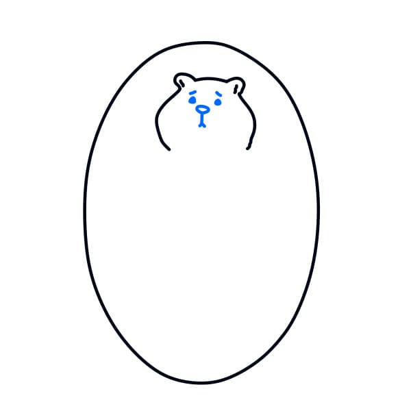 Hướng dẫn vẽ chú gấu bắc cực buồn rầu - Bước 4