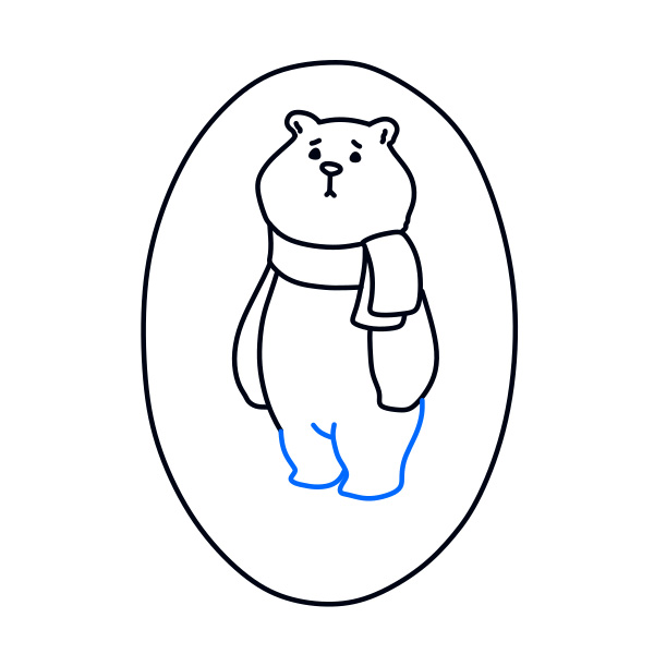 Hướng dẫn vẽ chú gấu bắc cực buồn rầu - Bước 8