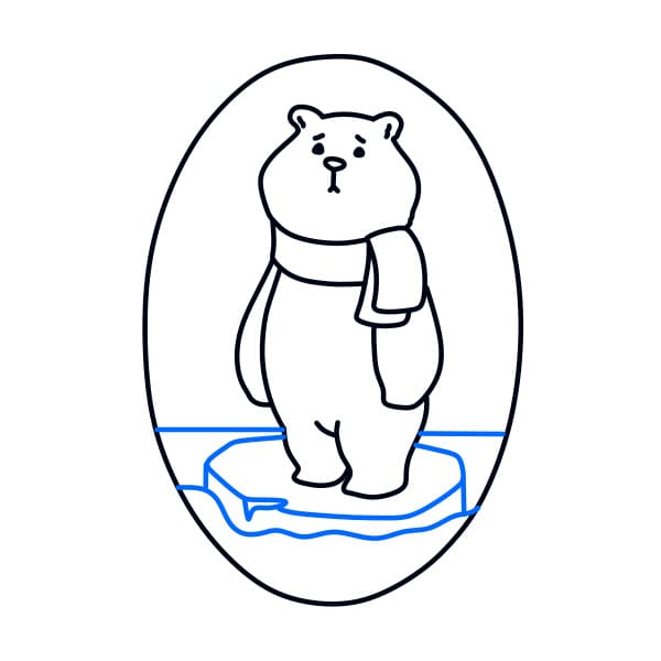 Hướng dẫn vẽ chú gấu bắc cực buồn rầu - Bước 9