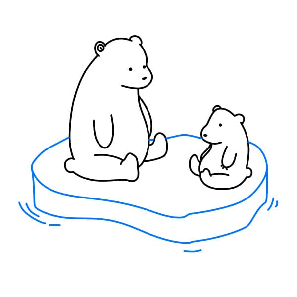 Hướng dẫn vẽ mẹ con nhà gấu bắc cực - Bước 9