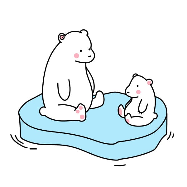 Hướng dẫn vẽ mẹ con nhà gấu bắc cực