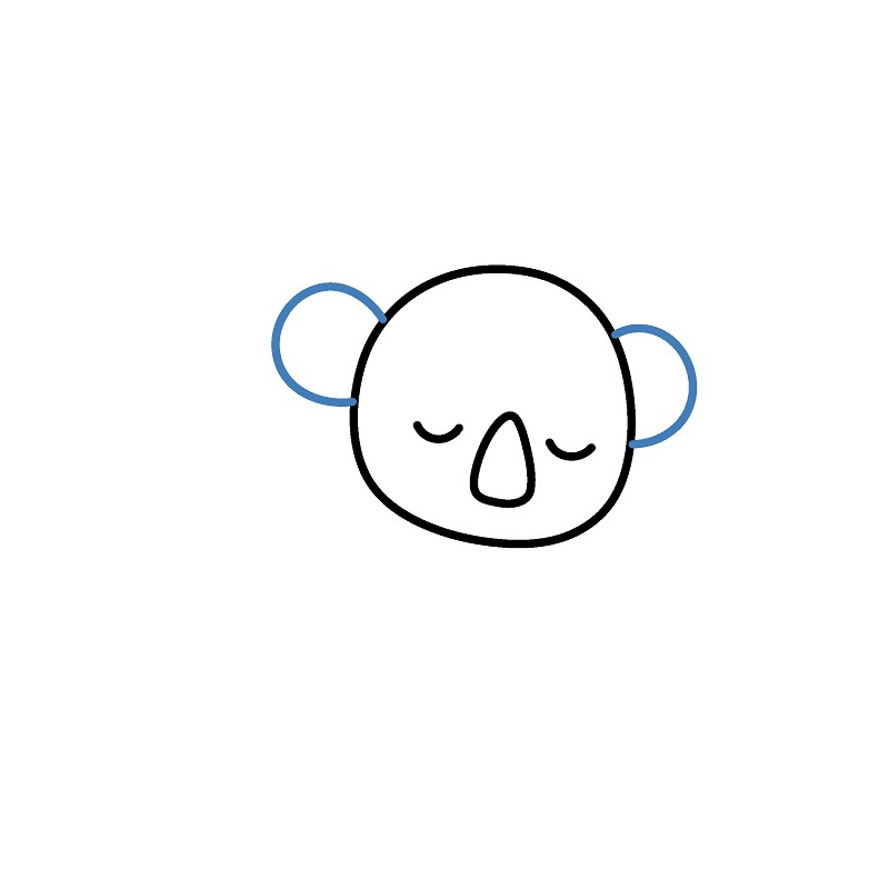 Hướng dẫn vẽ gấu Koala đang nằm ngủ. - Bước 3