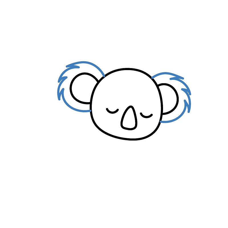 Hướng dẫn vẽ gấu Koala đang nằm ngủ. - Bước 4