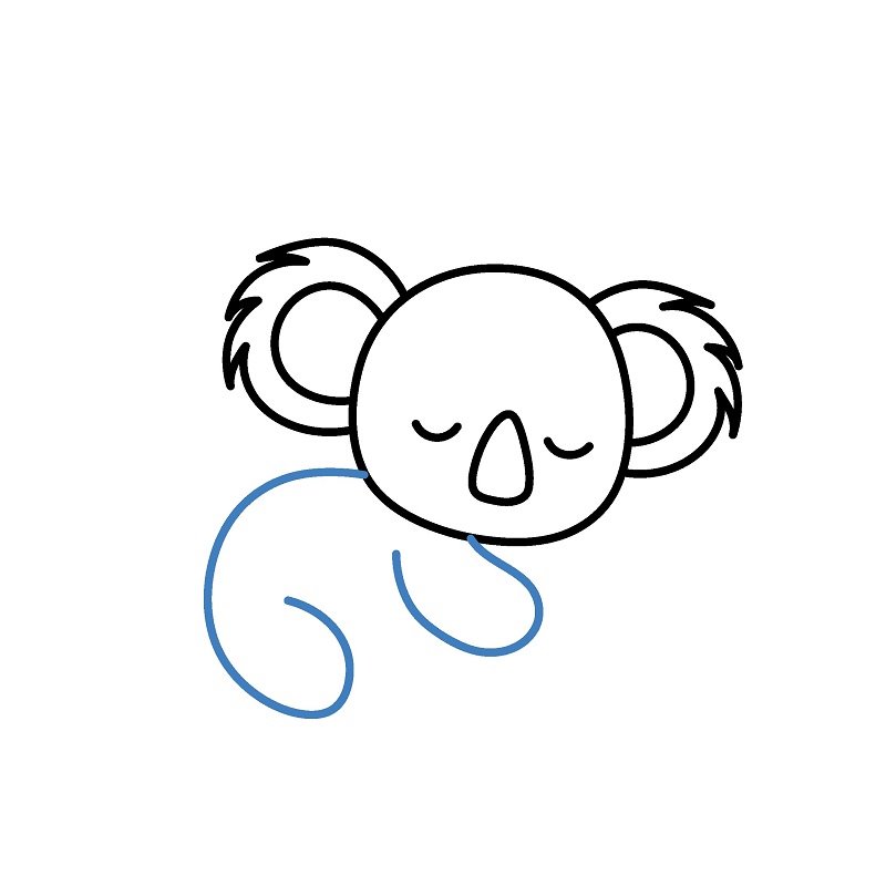 Hướng dẫn vẽ gấu Koala đang nằm ngủ. - Bước 5