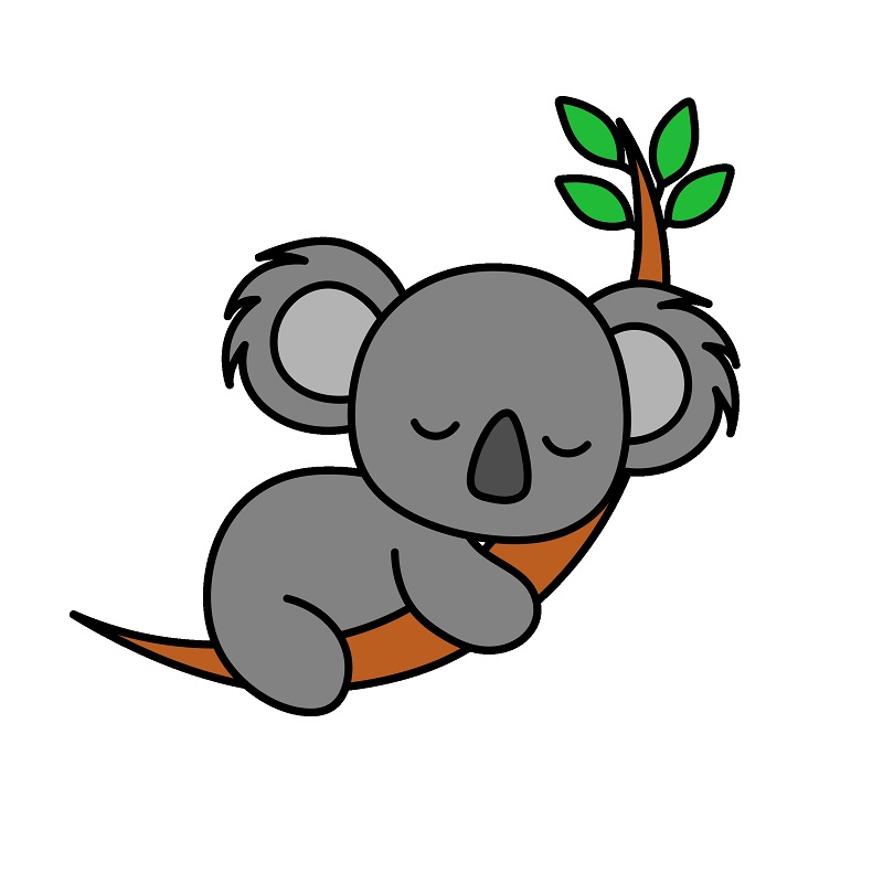 Hướng dẫn vẽ gấu Koala đang nằm ngủ. - Bước 8